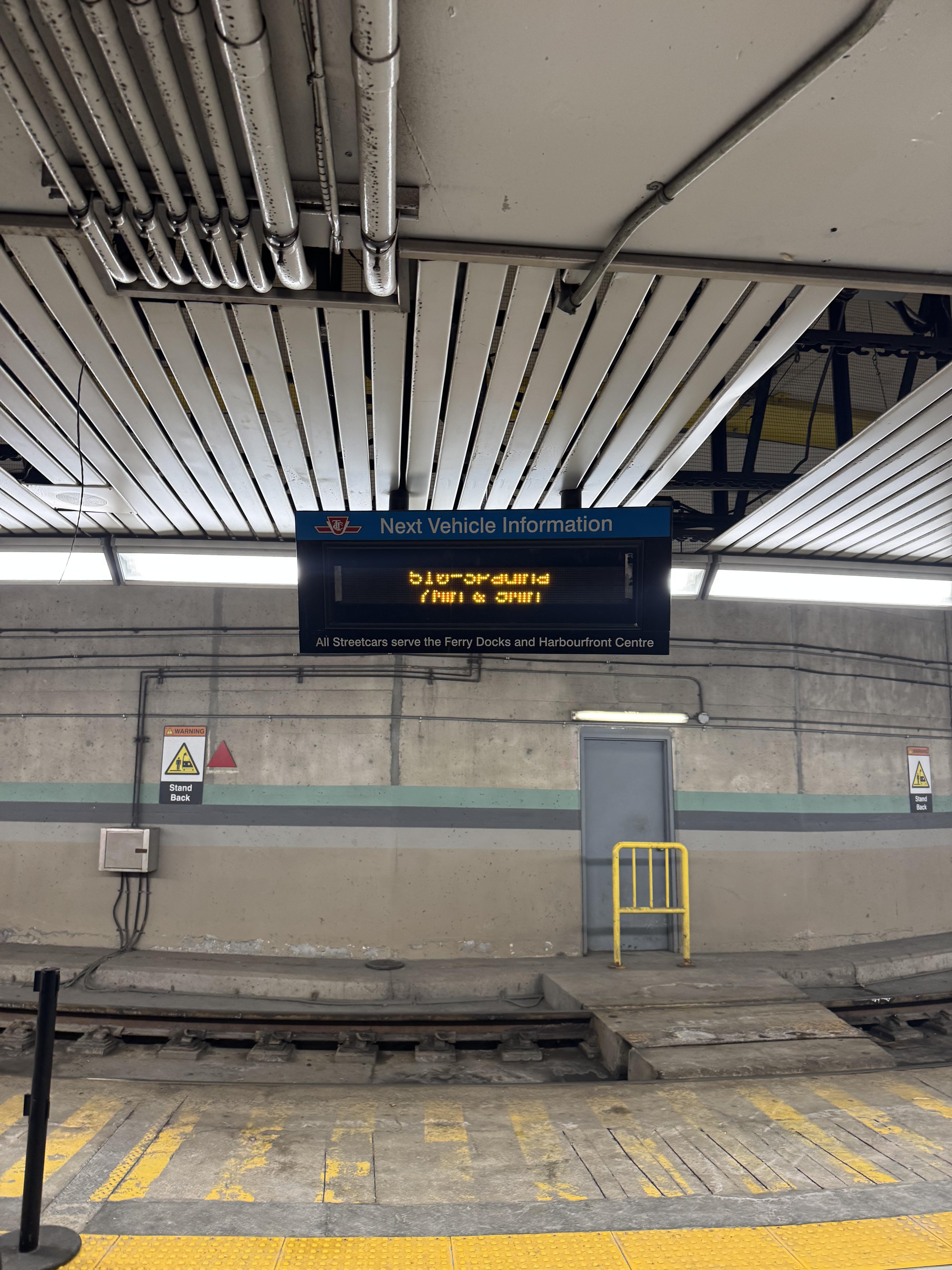 Union Station TTC streetcar sign